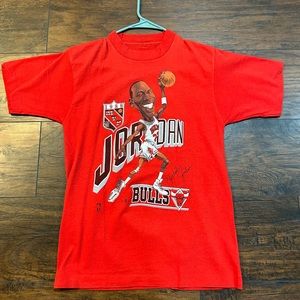 Michael Jordan Chicago Bulls 1988 NBA MVP Caricature Vintage Single stitch Shirt